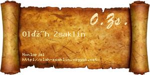 Oláh Zsaklin névjegykártya