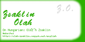 zsaklin olah business card
